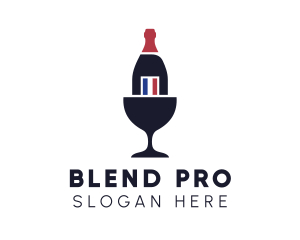 Wine Glass Bottle logo design