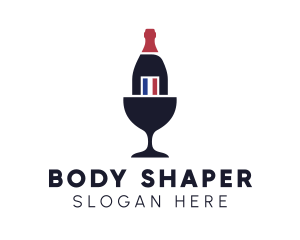 Wine Glass Bottle logo design