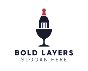 Wine Glass Bottle logo design