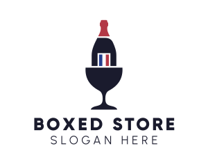 Wine Glass Bottle logo design