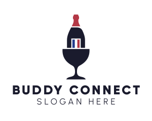 Wine Glass Bottle logo design