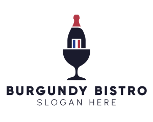 Wine Glass Bottle logo design