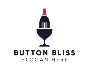 Wine Glass Bottle logo design