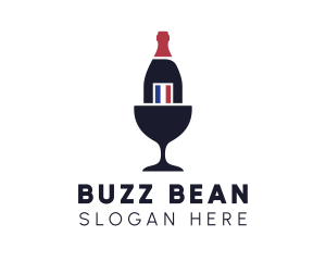 Wine Glass Bottle logo design