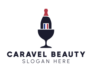 Wine Glass Bottle logo design