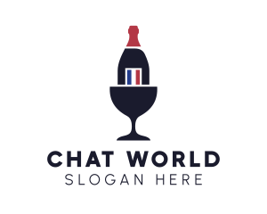 Wine Glass Bottle logo design