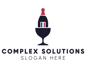 Wine Glass Bottle logo design