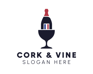 Wine Glass Bottle logo design