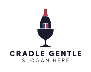 Wine Glass Bottle logo design