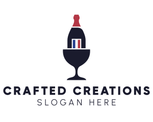 Wine Glass Bottle logo design