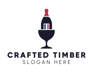 Wine Glass Bottle logo design