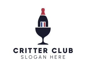 Wine Glass Bottle logo design