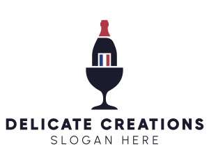 Wine Glass Bottle logo design