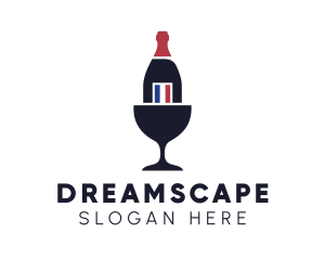 Wine Glass Bottle logo design