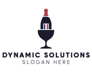 Wine Glass Bottle logo design