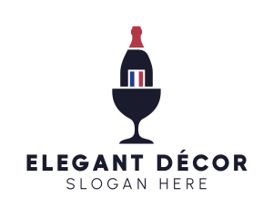 Wine Glass Bottle logo design