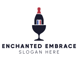 Wine Glass Bottle logo design