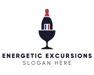 Wine Glass Bottle logo design