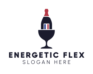 Wine Glass Bottle logo design