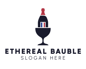 Wine Glass Bottle logo design