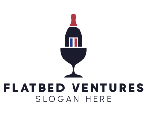 Wine Glass Bottle logo design