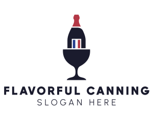 Wine Glass Bottle logo design