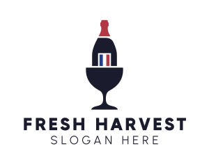 Wine Glass Bottle logo design