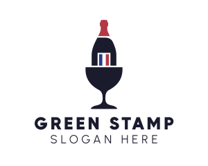 Wine Glass Bottle logo design