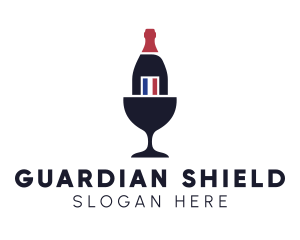 Wine Glass Bottle logo design