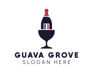 Wine Glass Bottle logo design