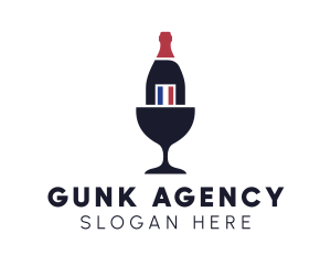 Wine Glass Bottle logo design