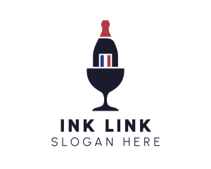 Wine Glass Bottle logo design