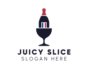 Wine Glass Bottle logo design