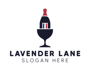 Wine Glass Bottle logo design