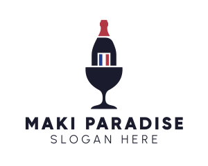 Wine Glass Bottle logo design