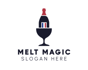 Wine Glass Bottle logo design