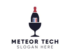 Wine Glass Bottle logo design