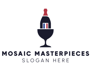 Wine Glass Bottle logo design