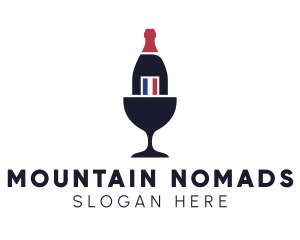 Wine Glass Bottle logo design