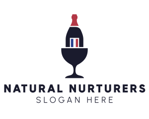 Wine Glass Bottle logo design