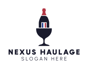 Wine Glass Bottle logo design