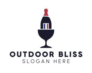 Wine Glass Bottle logo design