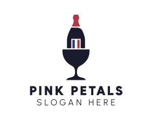 Wine Glass Bottle logo design