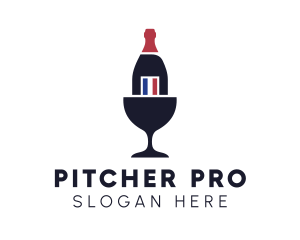 Wine Glass Bottle logo design