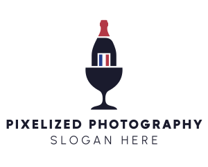 Wine Glass Bottle logo design