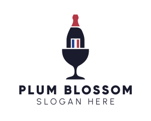 Wine Glass Bottle logo design