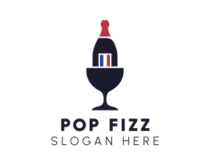 Wine Glass Bottle logo design