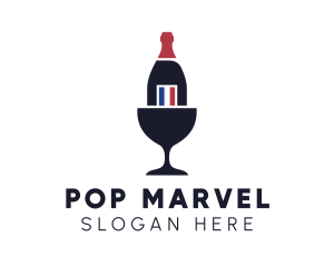 Wine Glass Bottle logo design