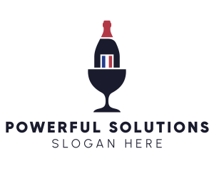 Wine Glass Bottle logo design