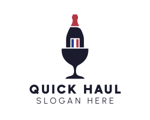 Wine Glass Bottle logo design